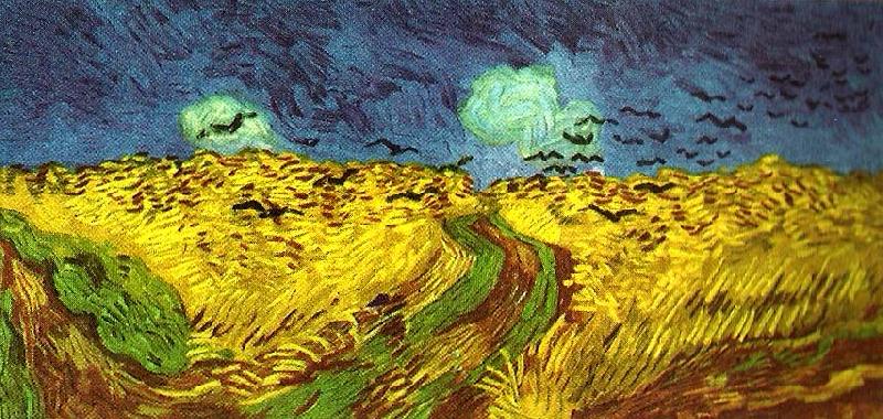 Vincent Van Gogh korpar flygande over sadesfalt China oil painting art